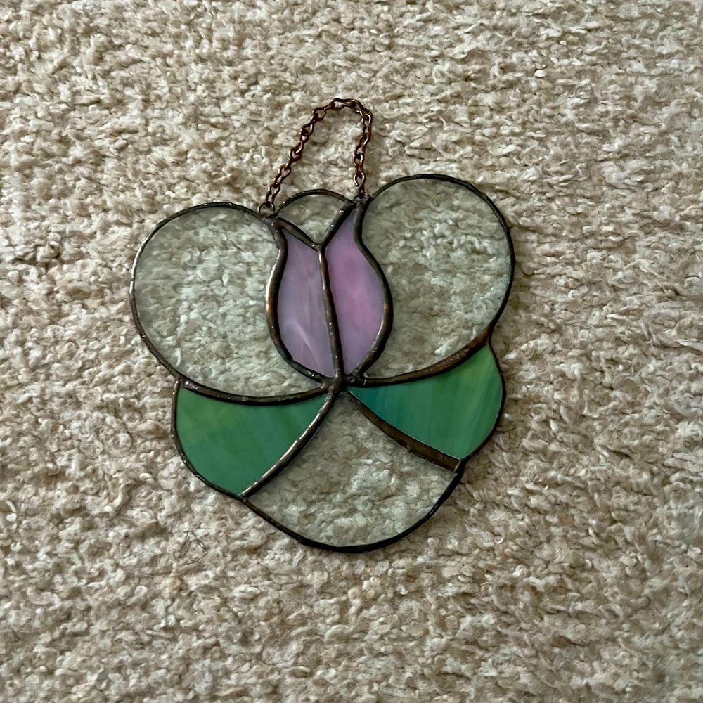 Vintage Tulip Stained Glass Suncatcher